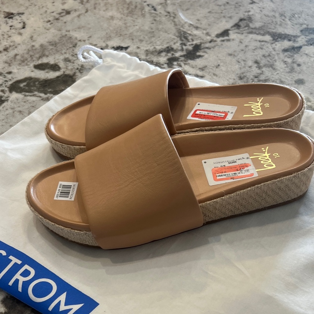 Beek Brown Leather Slide Sandals - Picture 6 of 8